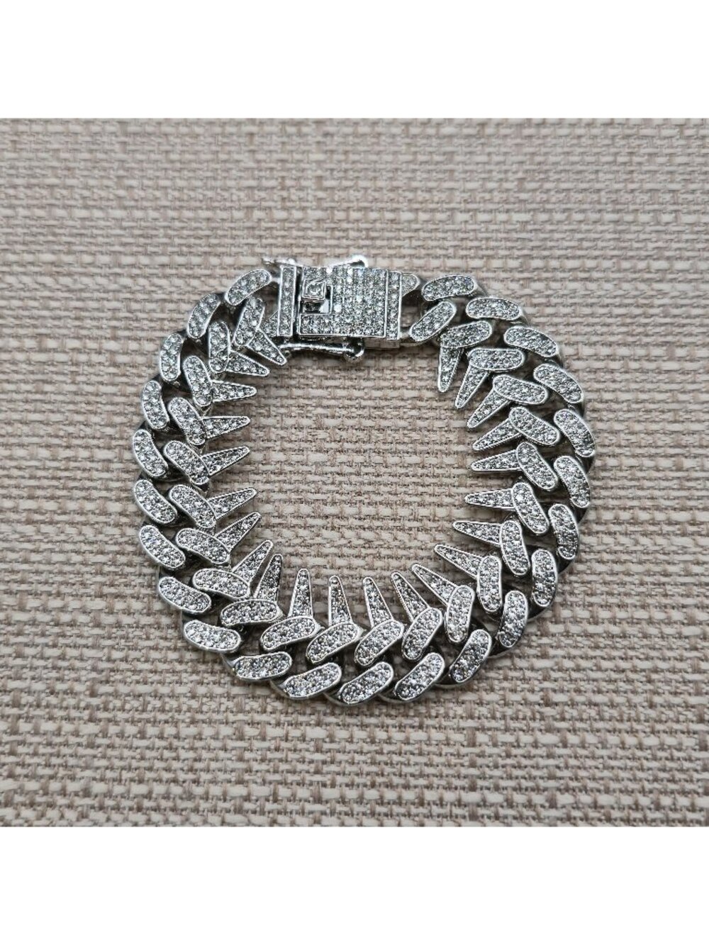 8 Inch Iced Out Miami Cuban Link Hip Hop Bracelet A8651